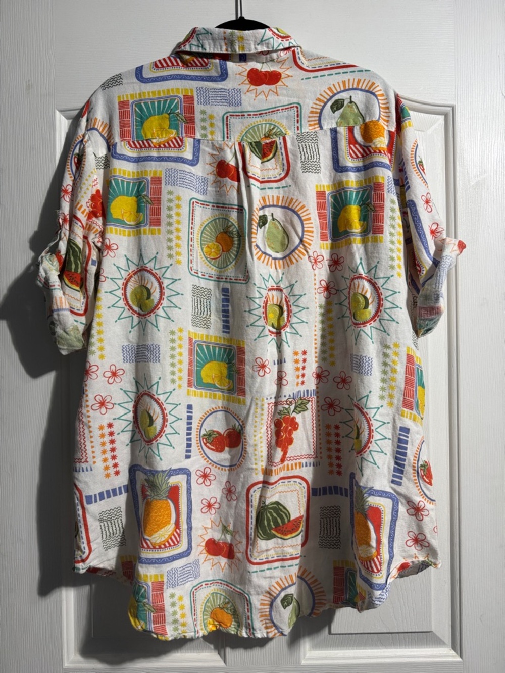 Goa Beachwear by Japna Fruit Print Button-Up Shirt – Size Small (Oversized Fit) - Picture 2 of 9